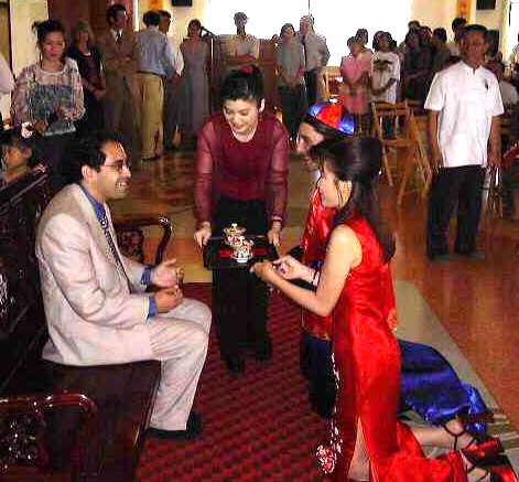 serving tea to JIm's brother Paul