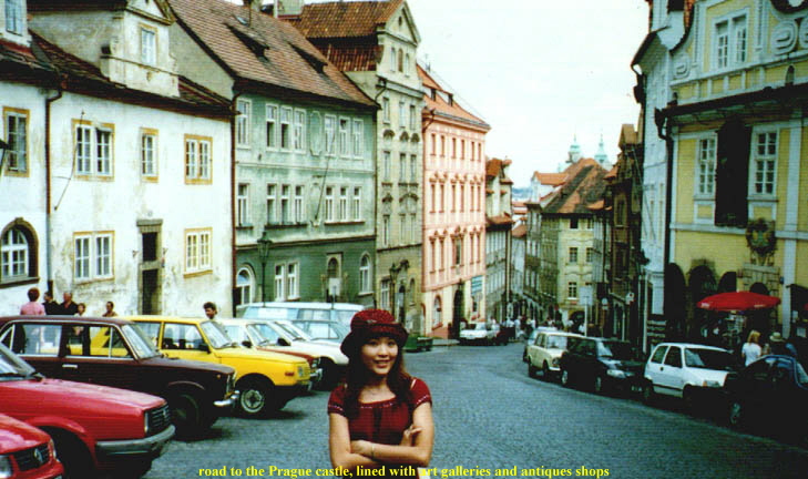 road to the Prague castle, lined with art galleries and antiques shops